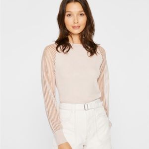 NWT / never worn Mauve sheer sleeve Club Monaco sweater size M